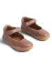 Wheat Leren ballerina's lichtbruin