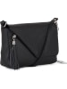 Anna Morellini Leder-Umhängetasche "Lola" in Schwarz - (B)24 x (H)18 x (T)6 cm