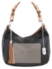 Anna Morellini Leder-Schultertasche "Fiorella" in Schwarz - (B)30 x (H)27 x (T)9 cm