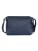 Anna Morellini Leder-Umhängetasche "Orlanda" in Dunkelblau - (B)29 x (H)23 x (T)12 cm