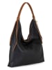 Anna Morellini Leder-Schultertasche "Samuela" in Schwarz - (B)38 x (H)30 x (T)10 cm
