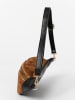 Anna Morellini Leder-Brustbeutel "Carola" in Schwarz/ Camel - (B)32 x (H)16 x (T)9 cm