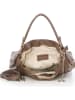 Mia Tomazzi Leder-Schultertasche "Castello" in Taupe - (B)35 x (H)29 x (T)12 cm