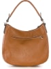 Mia Tomazzi Leder-Schultertasche "Molise" in Hellbraun - (B)30 x (H)20 x (T)8 cm