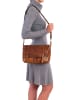 Mia Tomazzi Leder-Umhängetasche "Cinisello" in Hellbraun - (B)24 x (H)22 x (T)11 cm