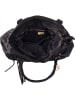 Mia Tomazzi Leder-Schultertasche "Comasina" in Schwarz - (B)35 x (H)30 x (T)9 cm