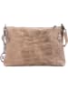 Mia Tomazzi Leder-Umhängetasche "Abano" in Taupe - (B)23 x (H)16 x (T)2 cm