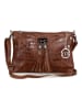 Mia Tomazzi Leder-Umhängetasche "Abano" in Braun - (B)23 x (H)16 x (T)2 cm