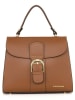 Mia Tomazzi Leder-Henkeltasche "Domaso" in Hellbraun - (B)26 x (H)21 x (T)12 cm