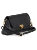 Mia Tomazzi Leder-Umhängetasche "Berbera" in Schwarz - (B)27 x (H)16 x (T)8 cm