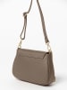 Mia Tomazzi Leder-Umhängetasche "Evaristo" in Taupe - (B)23 x (H)16 x (T)6 cm