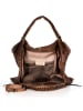 Lucca Baldi Leder-Schultertasche "Pitigliano" in Braun - (B)41 x (H)34 x (T)30 cm