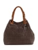 Lucca Baldi Leder-Henkeltasche "Fosdinovo" in Dunkelbraun - (B)45 x (H)37 x (T)15 cm