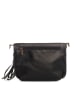 Lucca Baldi Leren schoudertas "Cetona" zwart - (B)24 x (H)18 x (D)4 cm