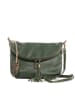 Lucca Baldi Leren schoudertas "Cetona" donkergroen - (B)24 x (H)18 x (D)4 cm