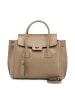 Lucca Baldi Leder-Henkeltasche "Pomarance" in Taupe - (B)40 x (H)40 x (T)14 cm