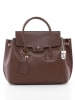 Lucca Baldi Skórzana torebka "Pomarance" w kolorze brązowym - 40 x 40 x 14 cm