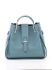Lucca Baldi Leren handtas "Vinci" lichtblauw - (B)33 x (H)28 x (D)13 cm