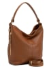 Lucca Baldi Leder-Schultertasche "Carrara" in Cognac - (B)36 x (H)28 x (T)12 cm
