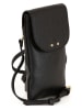 Lucca Baldi Leder-Umhängetasche "Orvieto" in Schwarz - (B)14 x (H)21 x (T)1 cm
