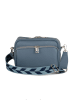 Lucca Baldi Leder-Umhängetasche "Feltre" in Blau - (B)19 x (H)15 x (T)7 cm