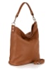 Lucca Baldi Leder-Schultertasche "Bolzano" in Cognac - (B)45 x (H)40 x (T)15 cm