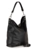 Lucca Baldi Leren schoudertas "Bolzano" zwart - (B)45 x (H)40 x (D)15 cm