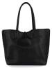 Lucca Baldi Leder-Schultertasche "Spoleto" in Schwarz - (B)34 x (H)28 x (T)14 cm