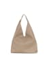 Lucca Baldi Leder-Schultertasche "Catanzaro" in Taupe - (B)45 x (H)36 x (T)5 cm