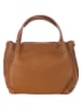 Lia Biassoni Leren handtas "Taro" lichtbruin - (B)28 x (H)25 x (D)18 cm
