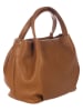 Lia Biassoni Leren handtas "Taro" lichtbruin - (B)28 x (H)25 x (D)18 cm