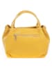 Lia Biassoni Leren handtas "Taro" geel - (B)28 x (H)25 x (D)18 cm