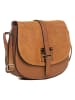 Lia Biassoni Leder-Umhängetasche "Adda" in Cognac - (B)23 x (H)20 x (T)6 cm