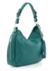 Lia Biassoni Leren schoudertas "Monate" turquoise - (B)36 x (H)26 x (D)10 cm