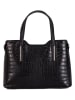 Lia Biassoni Leder-Schultertasche "Acco" in Schwarz - (B)32 x (H)22 x (T)12 cm