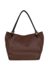 Lia Biassoni Leder-Schultertasche "Merula" in Braun - (B)32 x (H)28 x (T)14 cm