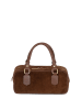 Lia Biassoni Leder-Henkeltasche "Suede" in Braun - (B)27 x (H)14 x (T)12 cm