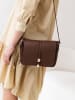 Pia Sassi Leren schoudertas "Monte Avella" bruin - (B)25 x (H)23 x (D)7 cm