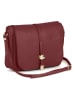 Pia Sassi Leder-Umhängetasche "Monte Avella" in Rot - (B)25 x (H)23 x (T)7 cm