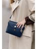 Pia Sassi Leder-Umhängetasche "La Marmora" in Dunkelblau - (B)25 x (H)19 x (T)8 cm