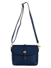 Pia Sassi Leren schoudertas "La Marmora" donkerblauw - (B)25 x (H)19 x (D)8 cm