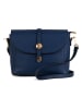 Pia Sassi Leder-Umhängetasche "La Marmora" in Dunkelblau - (B)25 x (H)19 x (T)8 cm