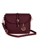 Pia Sassi Leder-Umhängetasche "La Marmora" in Bordeaux - (B)25 x (H)19 x (T)8 cm