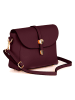 Pia Sassi Leder-Umhängetasche "La Marmora" in Bordeaux - (B)25 x (H)19 x (T)8 cm