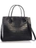 Mia Tomazzi Leder-Henkeltasche "Nago" in Schwarz - (B)30 x (H)27 x (T)13 cm