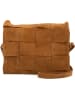 Mia Tomazzi Leder-Umhängetasche "Empoli" in Cognac - (B)23 x (H)17 x (T)5 cm