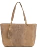 Mia Tomazzi Skórzany shopper bag w kolorze szarobrązowym - 58 x 42 x 14 cm