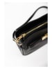 Mia Tomazzi Leder-Umhängetasche "Bentivoglio" in Schwarz- (B)24 x (H)16 x (T)9 cm