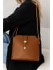 Lia Biassoni Leder-Umhängetasche in Hellbraun - (B)24 x (H)22 x (T)10 cm