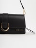 Lia Biassoni Leder-Schultertasche "Saraceno" in Schwarz - (B)27 x (H)14 x (T)6 cm